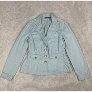 Eddie Bauer Blazer Jacket Women’s Sz 8 Light Blue Outdoor Adjustable 100% Cotton
